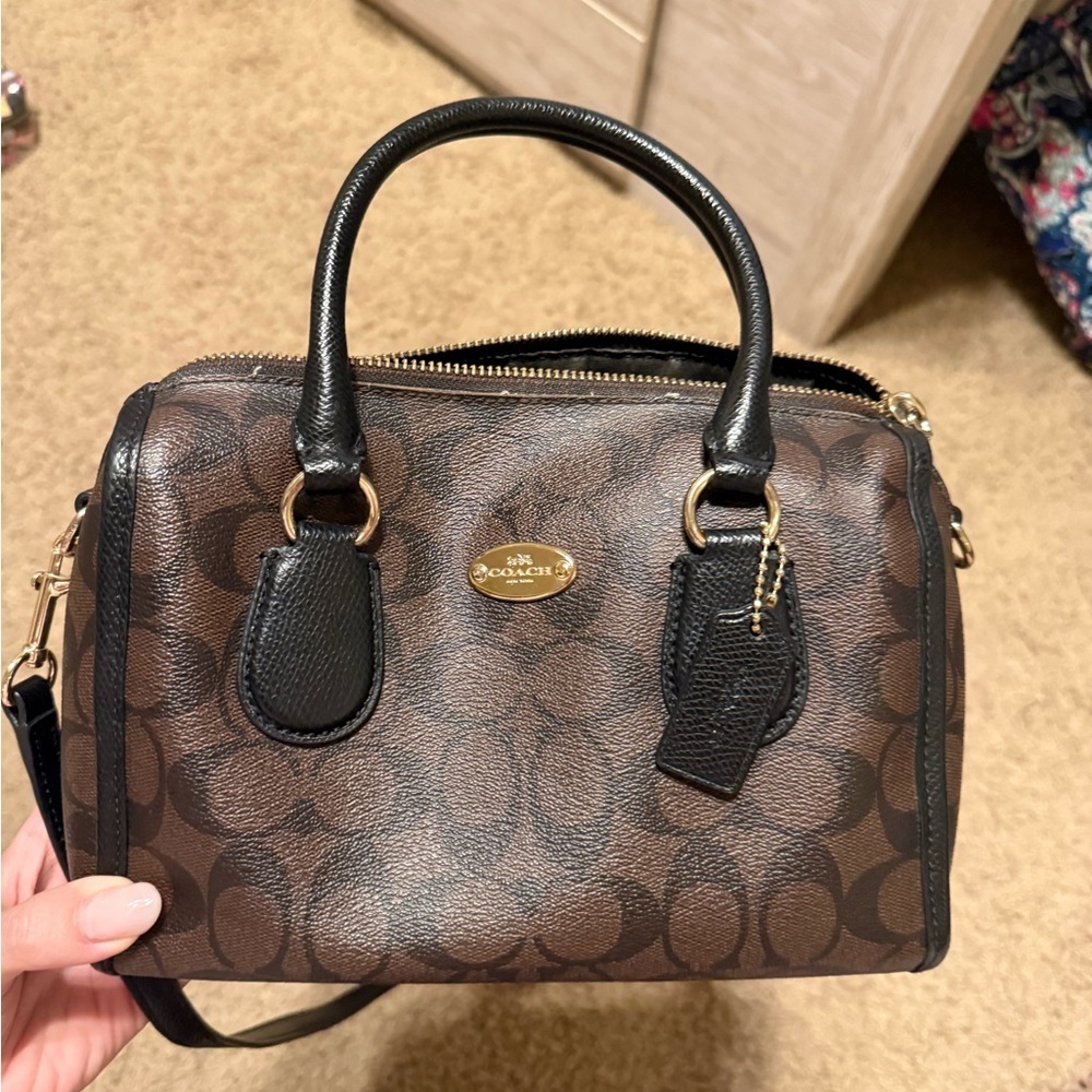 Coach Mini Bennett Brown and Black Satchel Bag